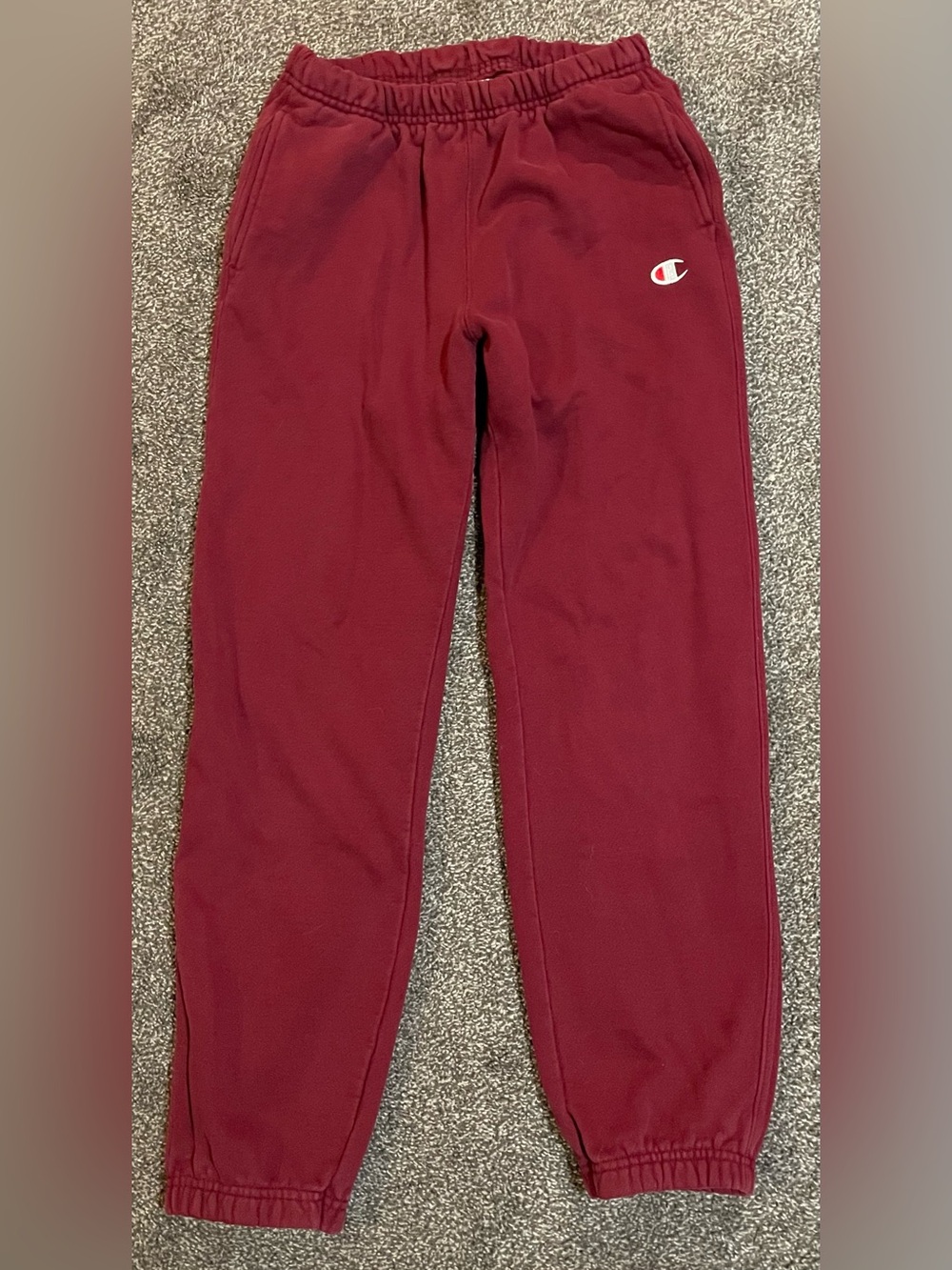 Champion Maroon/Wine Red Sweatpants with Embroidered Logo